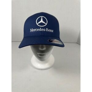 Mercedes Benz Embroidered Logo Flexfit Baseball Cap Navy Blue L‎ XL